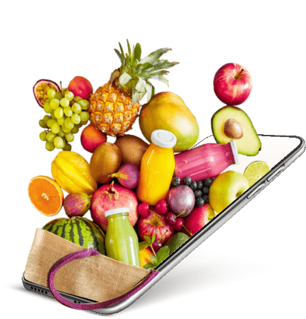celular com frutas